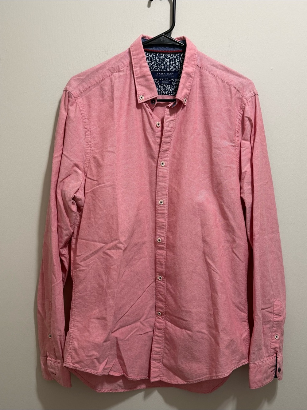 Zara Men Dusty Pink Long Sleeve Button-Down Shirt